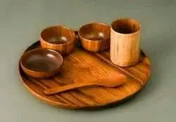 Dinner set wooden natural handicrafts